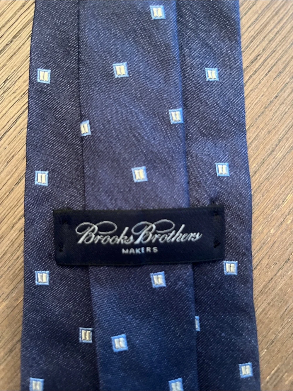 Brooks Brothers Makers Navy Tie with White Square.
